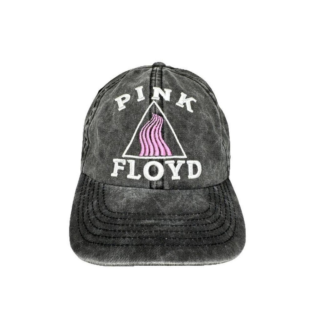 Pink Floyd Acid Wash Charcoal Gray Snapback Hat Men OSFM Graphic Band Cap